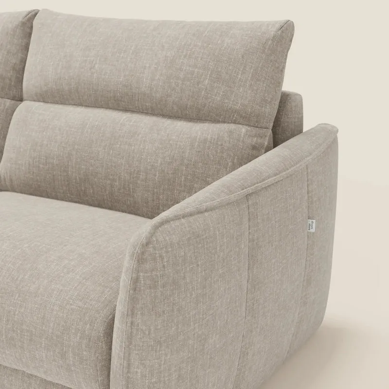Elios Canapé convertible avec coussins de dossier souples en tissu détachable T24 lin clair