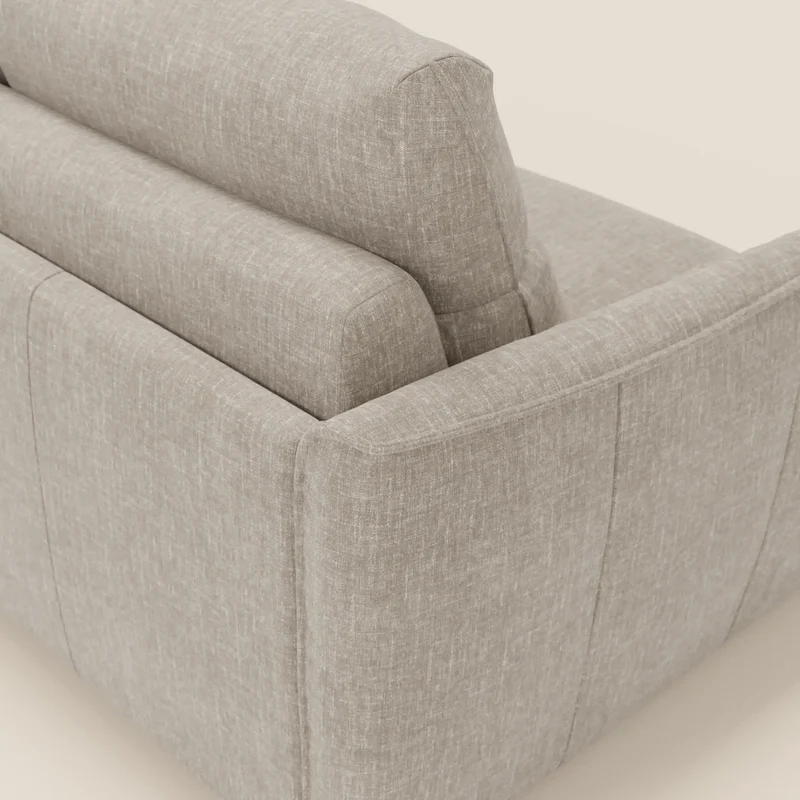 Elios Canapé convertible avec coussins de dossier souples en tissu détachable T24 lin clair