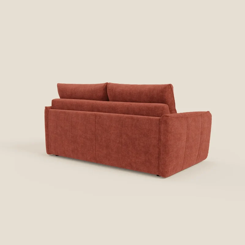 Elios Canapé convertible avec coussins de dossier souples en tissu détachable T24 rouille