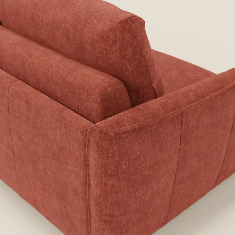 Elios Canapé convertible avec coussins de dossier souples en tissu détachable T24 rouille