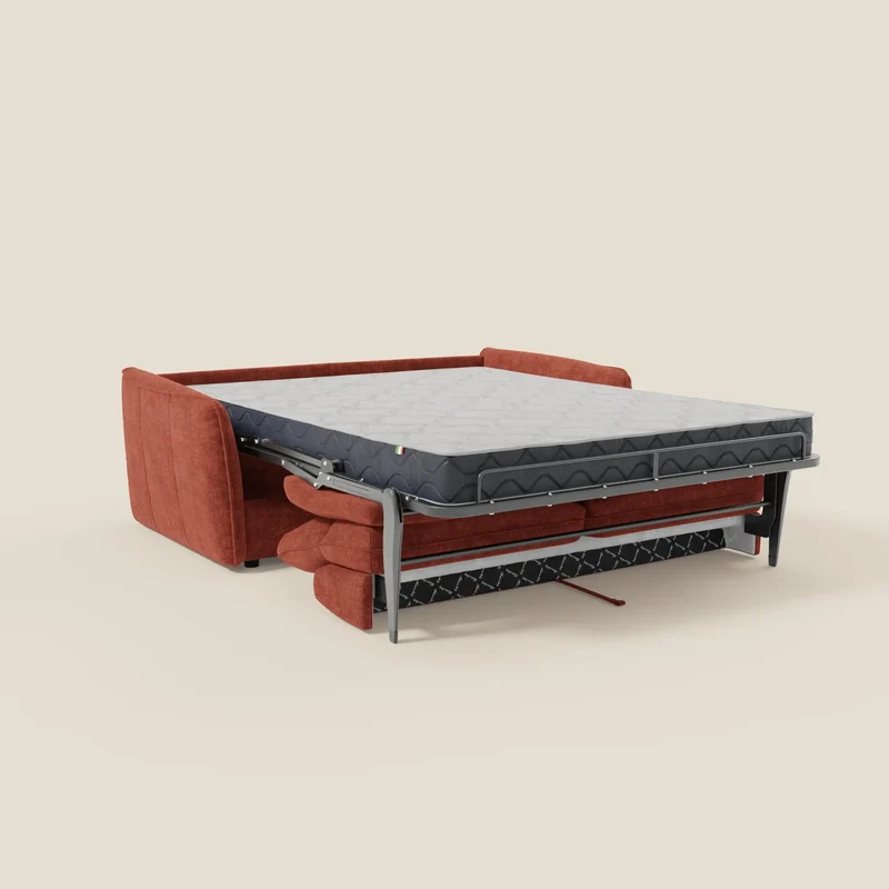Elios Canapé convertible avec coussins de dossier souples en tissu détachable T24 rouille