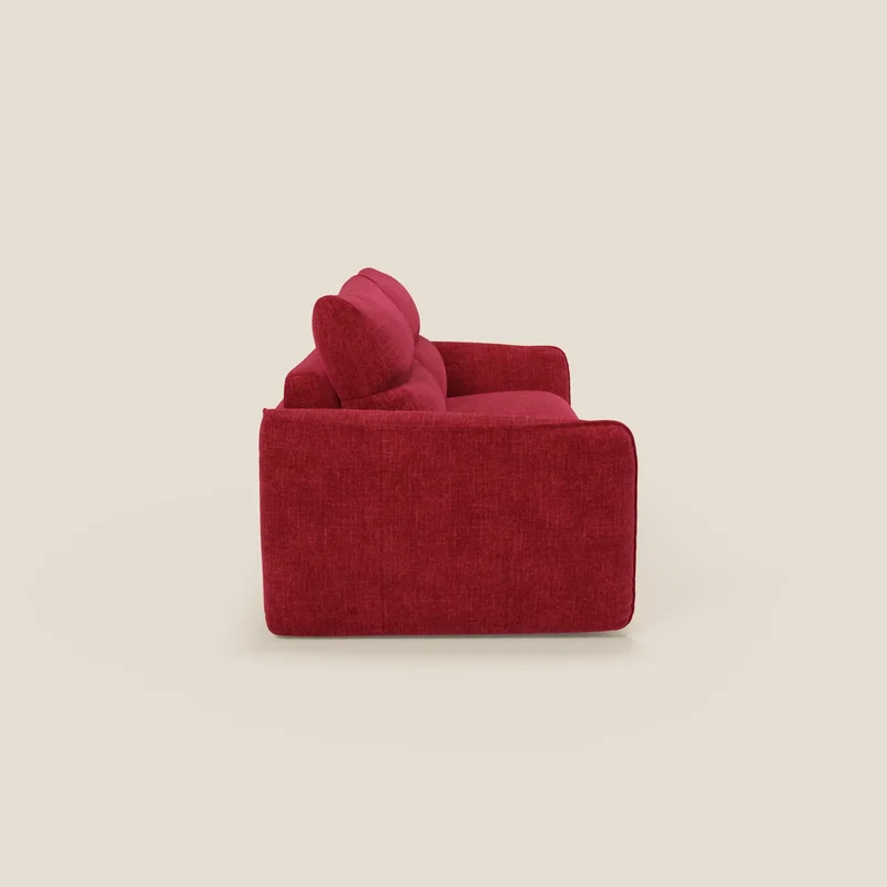 Elios Canapé convertible avec coussins de dossier souples en tissu détachable T24 bordeaux