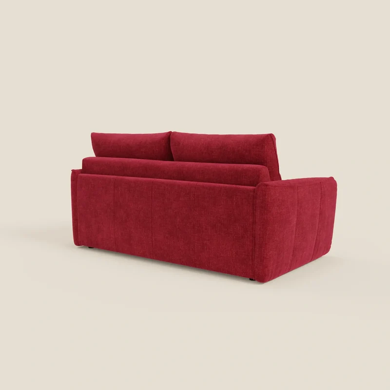 Elios Canapé convertible avec coussins de dossier souples en tissu détachable T24 bordeaux