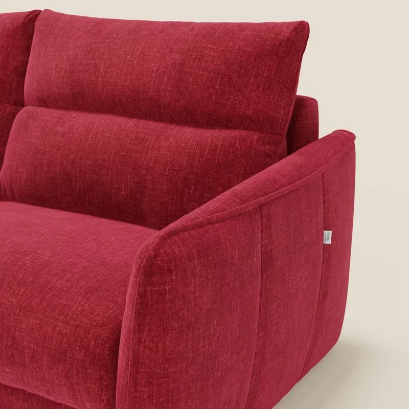 Elios Canapé convertible avec coussins de dossier souples en tissu détachable T24 bordeaux