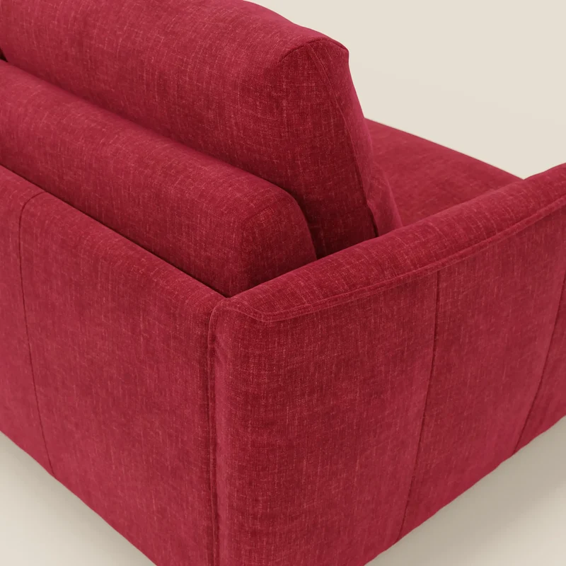 Elios Canapé convertible avec coussins de dossier souples en tissu détachable T24 bordeaux