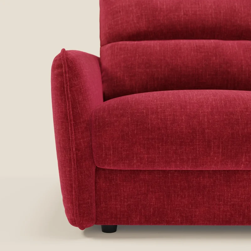 Elios Canapé convertible avec coussins de dossier souples en tissu détachable T24 bordeaux