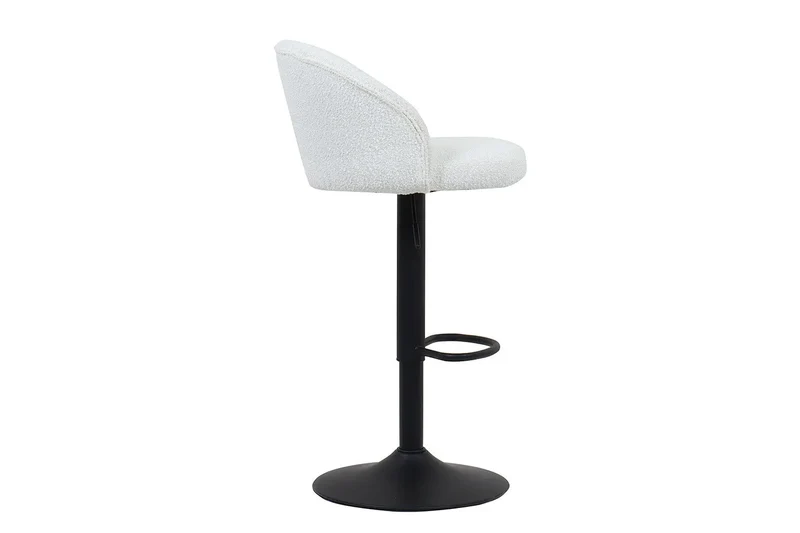 Tabourets de Bar AYDA en Tissu Bouclé Blanc - 49 x 46 cm