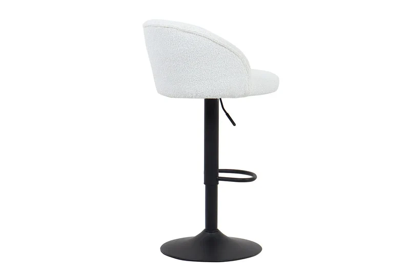 Tabourets de Bar AYDA en Tissu Bouclé Blanc - 49 x 46 cm