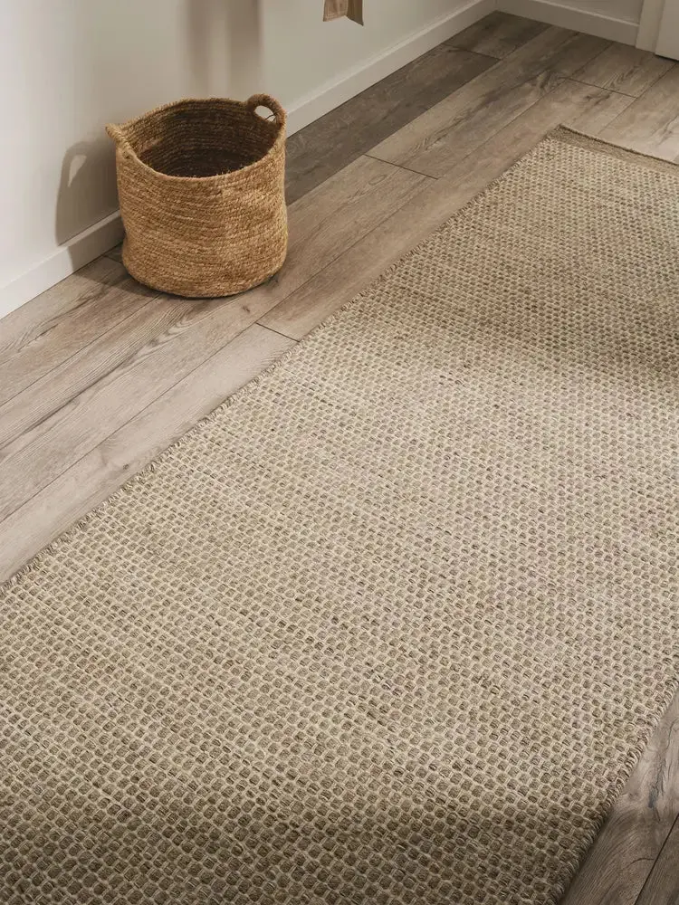 Tapis de Couloir en Laine fait main ROCCO Taupe