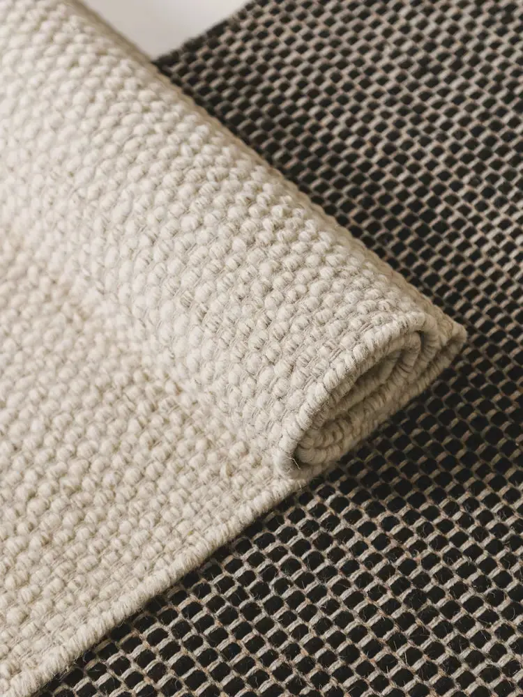 Tapis de Couloir en Laine fait main ROCCO Crème