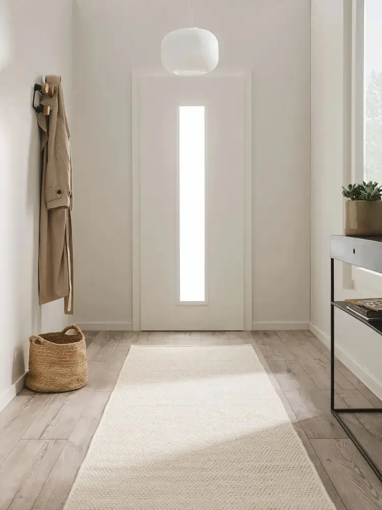 Tapis de Couloir en Laine fait main ROCCO Blanc