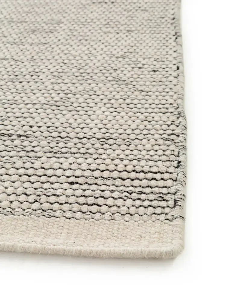 Tapis de Couloir en Laine fait main ROCCO Beige et noir
