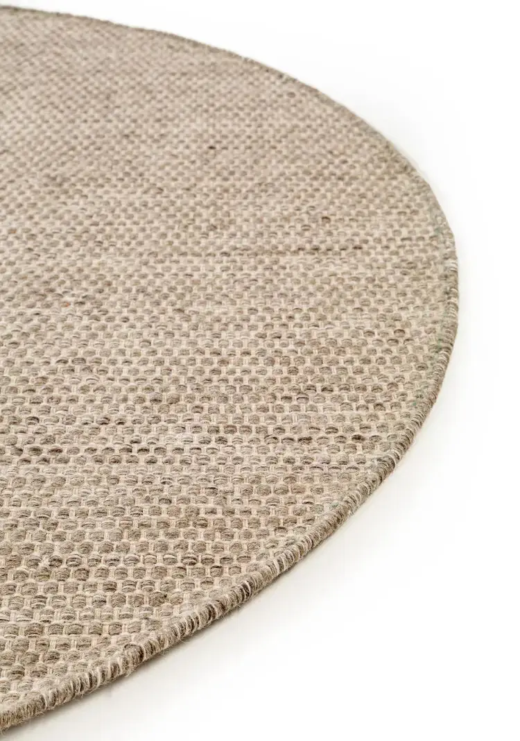 Tapis Rond en Laine fait main ROCCO Taupe
