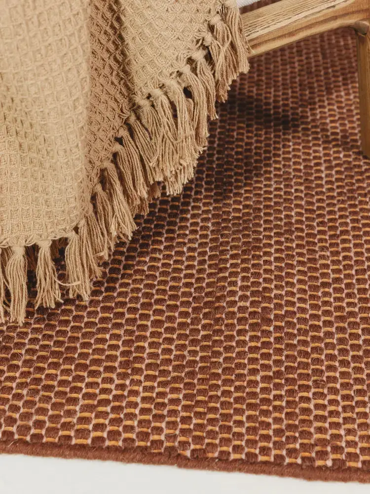 Tapis en Laine fait main ROCCO Marron