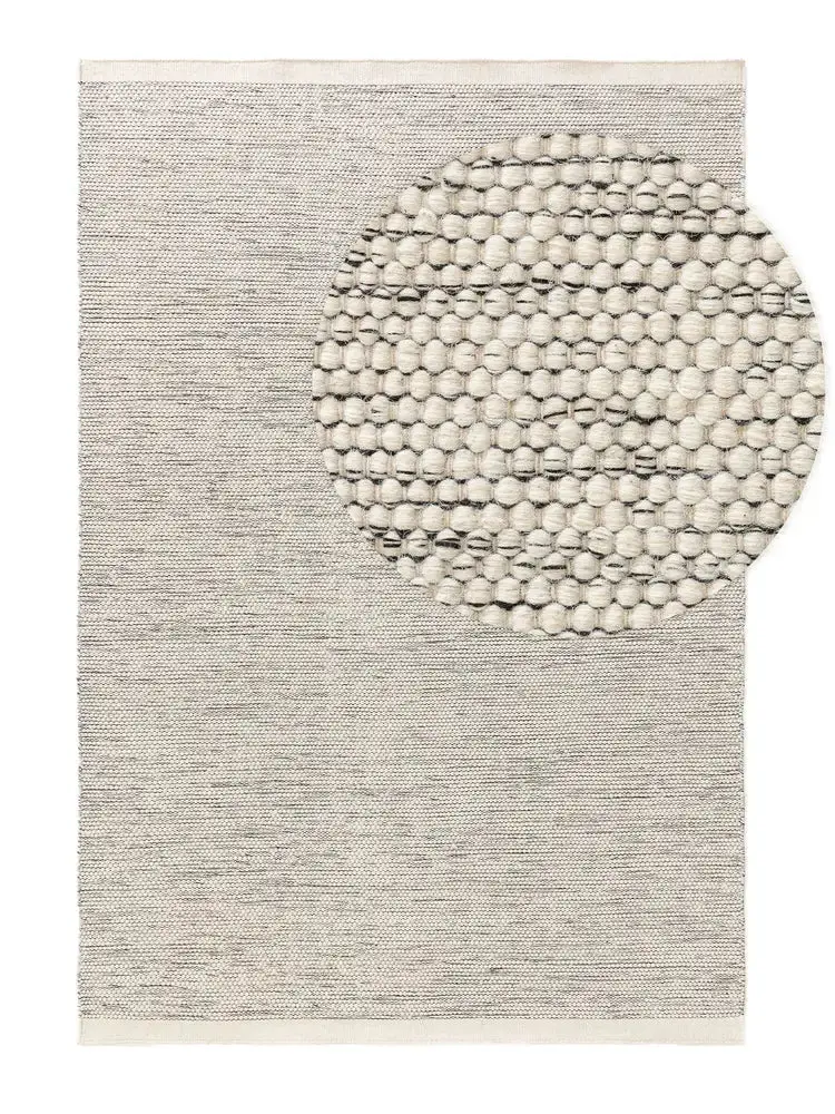 Tapis en Laine fait main ROCCO Beige et Noir