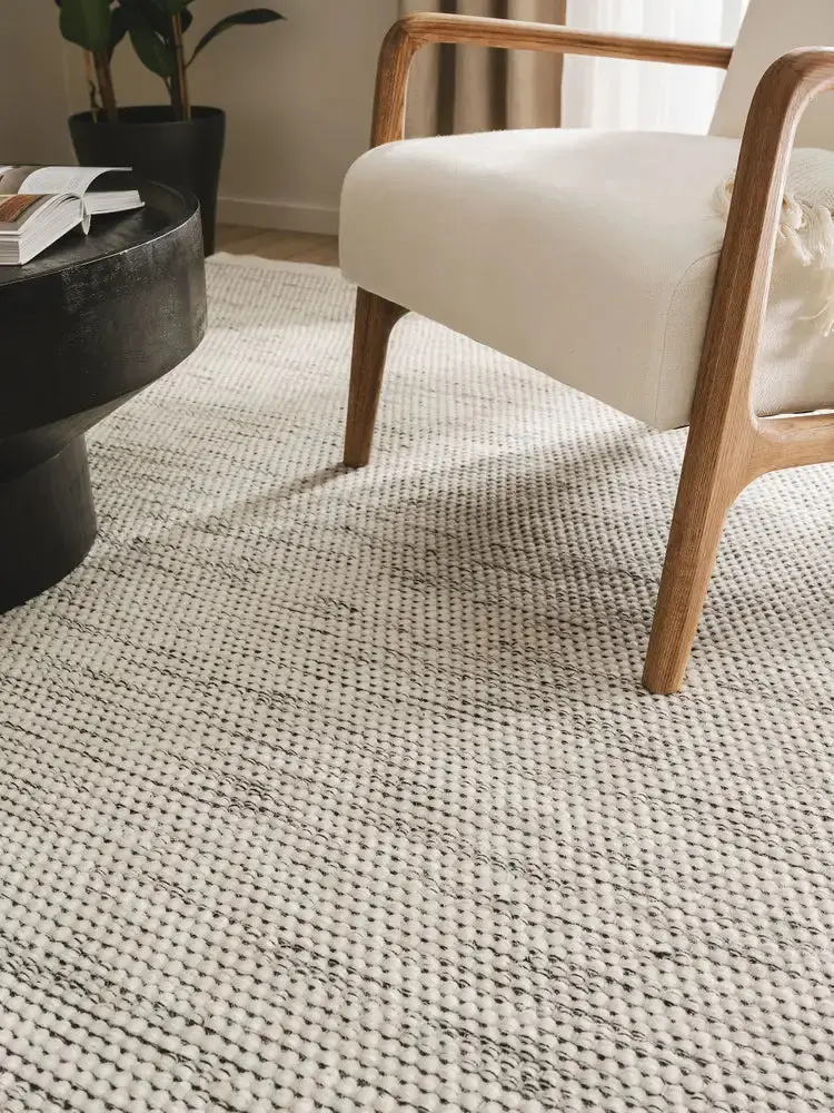 Tapis en Laine fait main ROCCO Beige et Noir