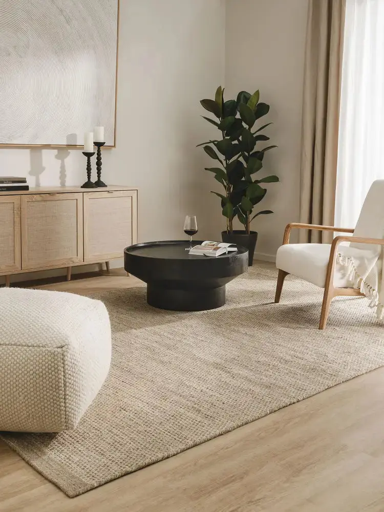 Tapis en Laine fait main ROCCO Taupe