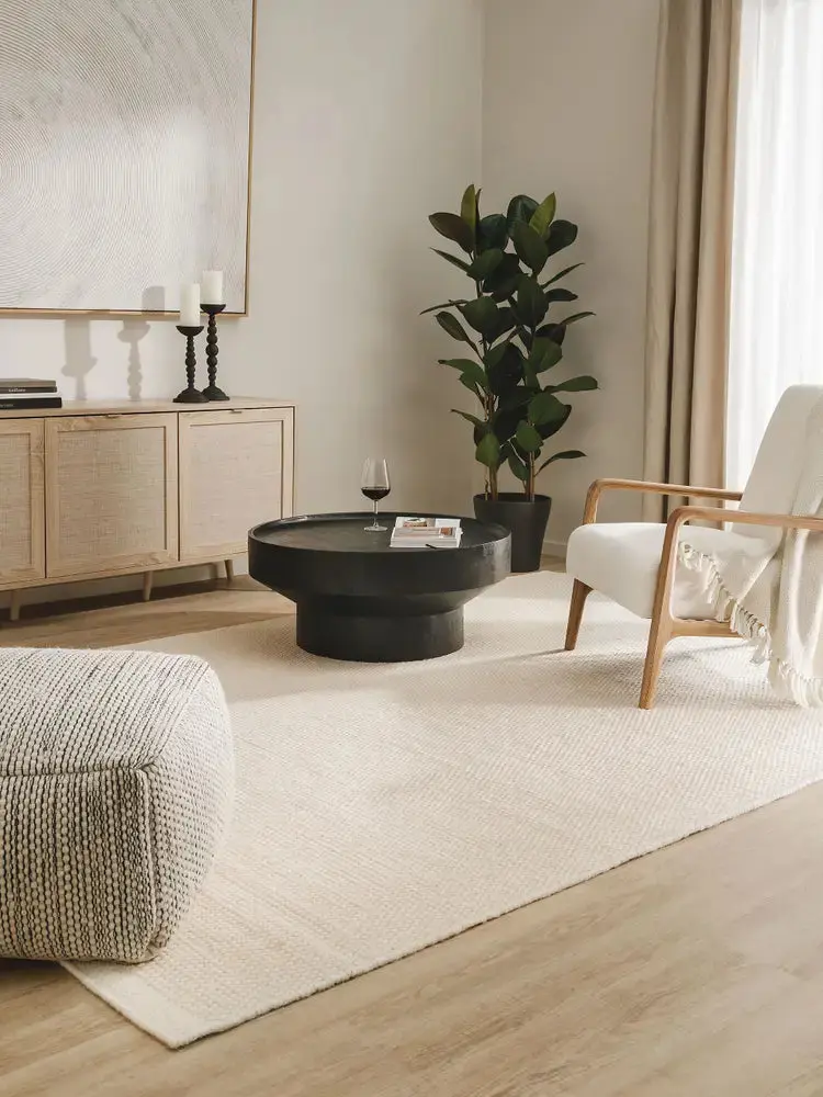 Tapis en Laine fait main ROCCO Blanc