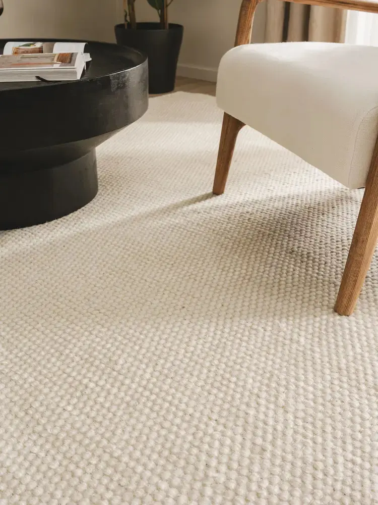 Tapis en Laine fait main ROCCO Blanc