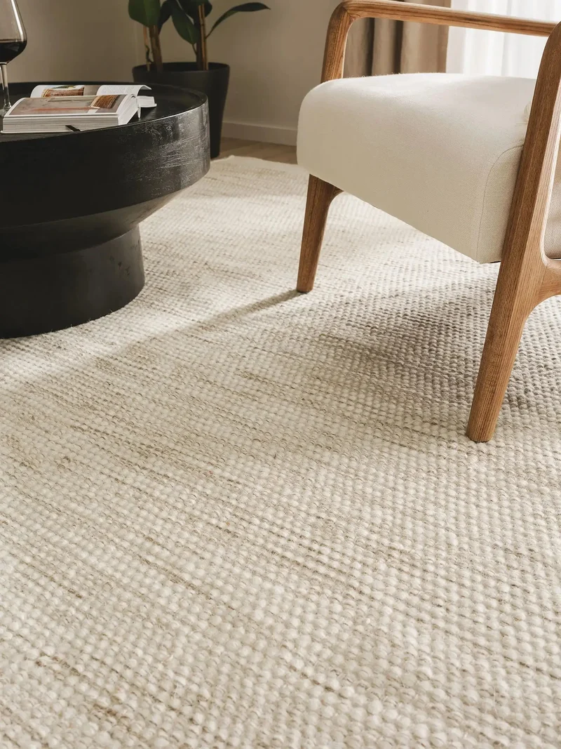 Tapis en Laine fait main ROCCO Crème