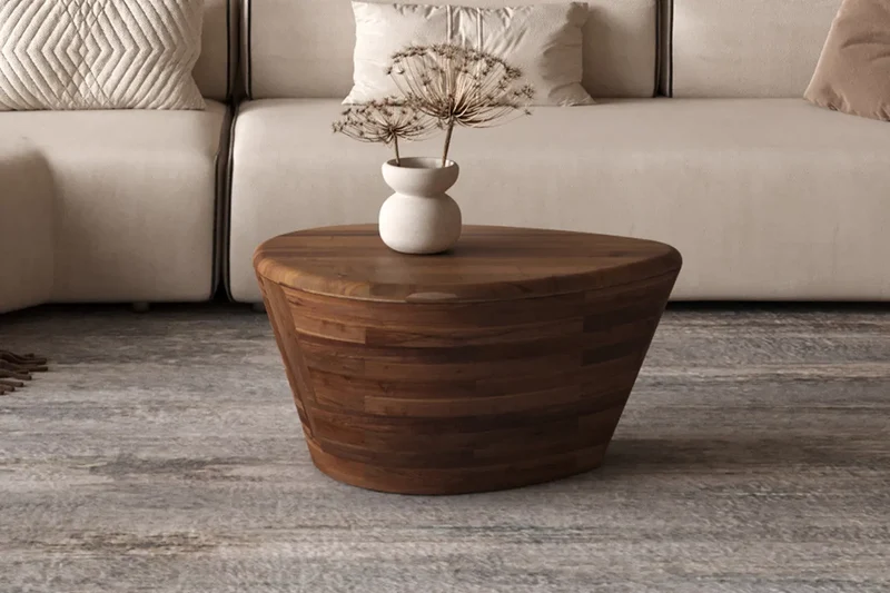 Table basse Bois de Manguier Brun Clair MAËLO - 35 x 70 cm