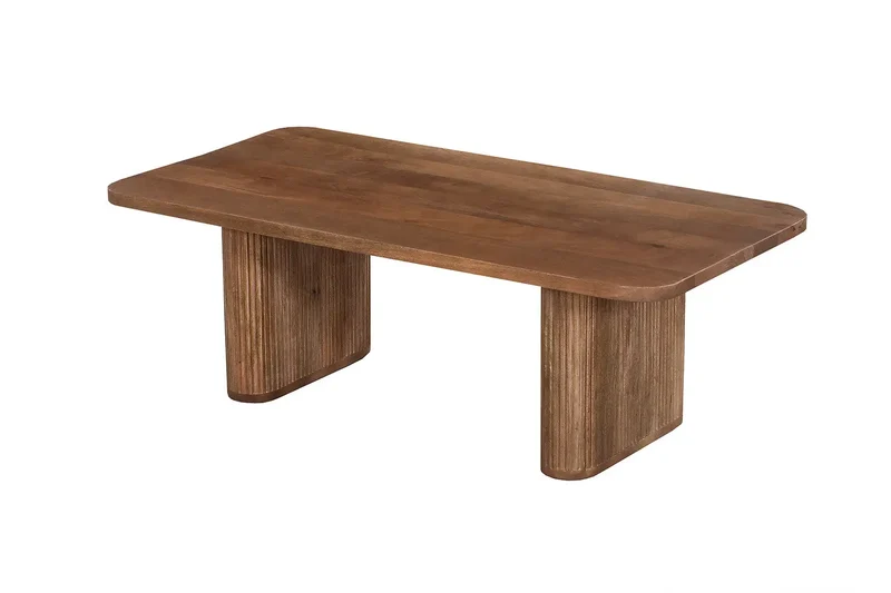 Table basse Bois de Manguier Brun Clair LÉOR - 40 x 120 cm