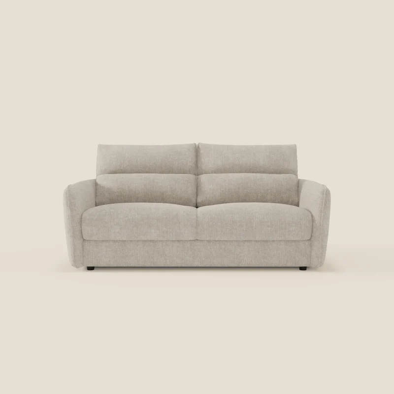 Elios Canapé convertible avec coussins de dossier souples en tissu détachable T24 blanc