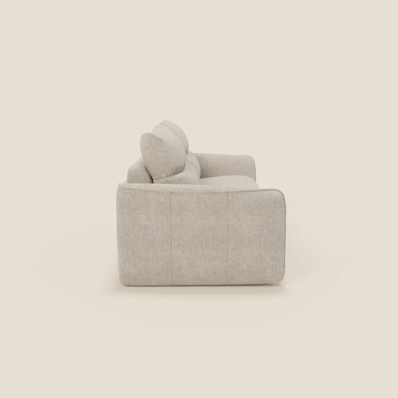 Elios Canapé convertible avec coussins de dossier souples en tissu détachable T24 blanc