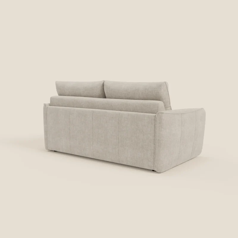 Elios Canapé convertible avec coussins de dossier souples en tissu détachable T24 blanc
