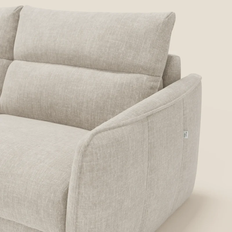Elios Canapé convertible avec coussins de dossier souples en tissu détachable T24 blanc