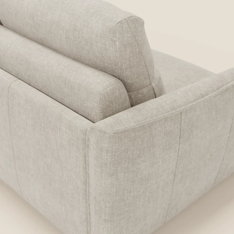 Elios Canapé convertible avec coussins de dossier souples en tissu détachable T24 blanc