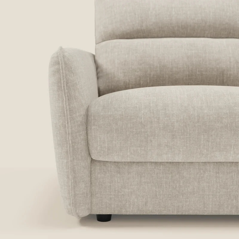 Elios Canapé convertible avec coussins de dossier souples en tissu détachable T24 blanc