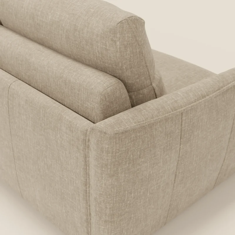 Elios Canapé convertible avec coussins de dossier souples en tissu détachable T24 beige