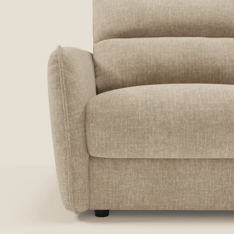 Elios Canapé convertible avec coussins de dossier souples en tissu détachable T24 beige