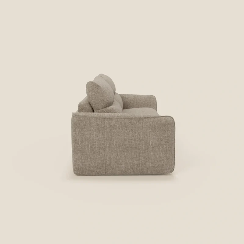 Elios Canapé convertible avec coussins de dossier souples en tissu détachable T24 brun taupe