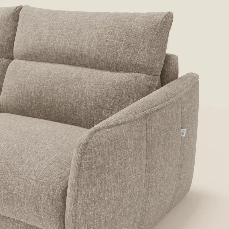 Elios Canapé convertible avec coussins de dossier souples en tissu détachable T24 brun taupe