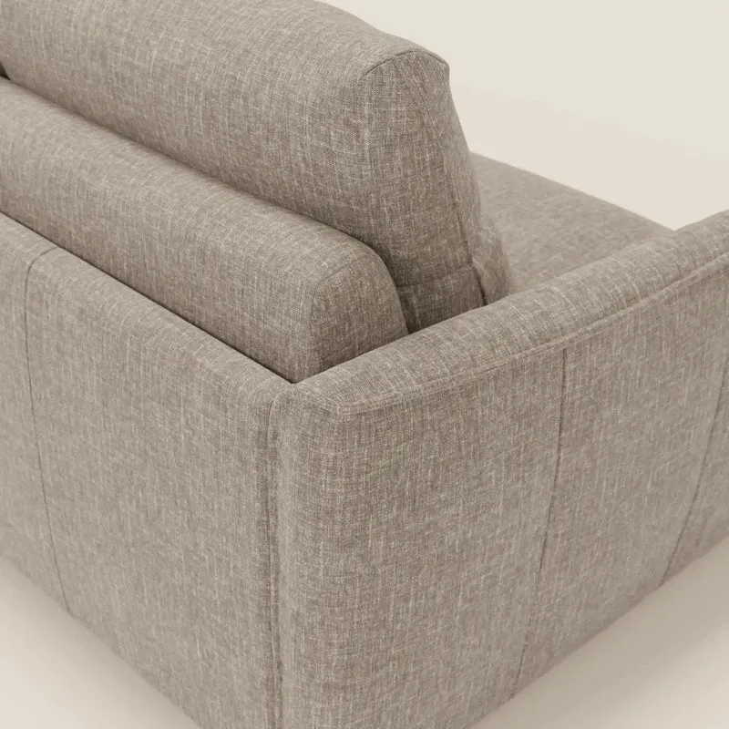 Elios Canapé convertible avec coussins de dossier souples en tissu détachable T24 brun taupe