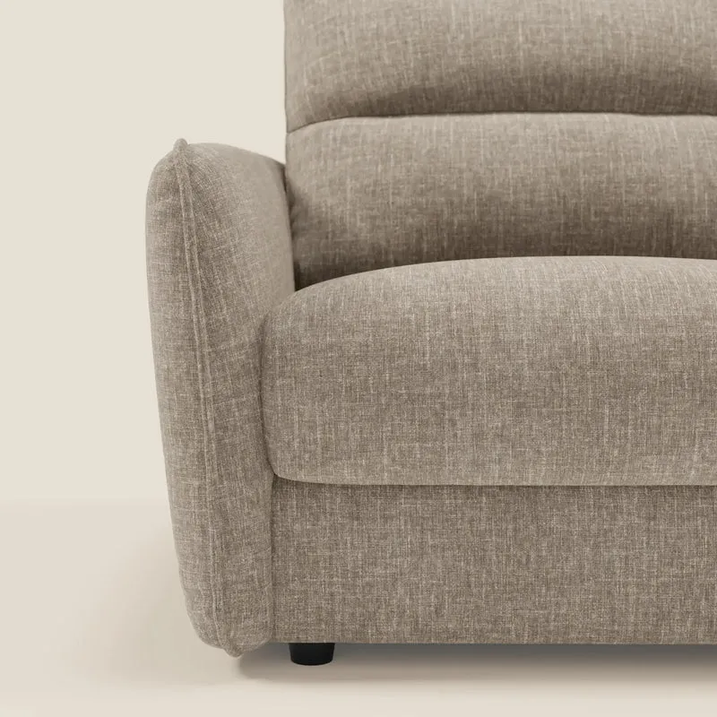 Elios Canapé convertible avec coussins de dossier souples en tissu détachable T24 brun taupe