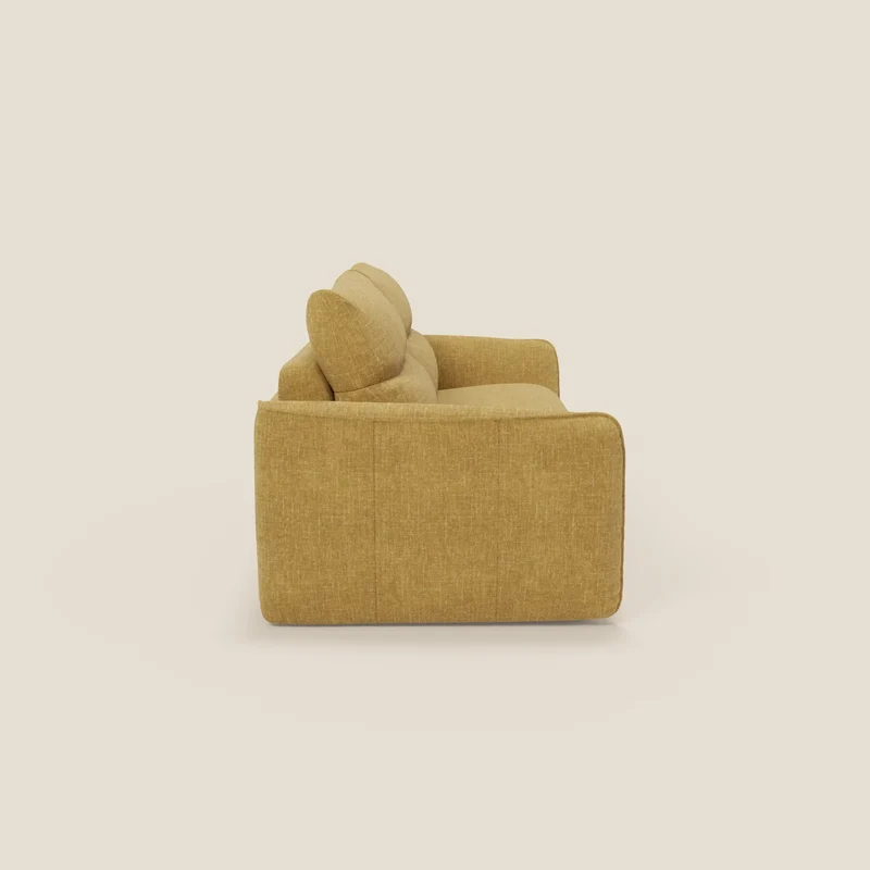 Elios Canapé convertible avec coussins de dossier souples en tissu détachable T24 jaune