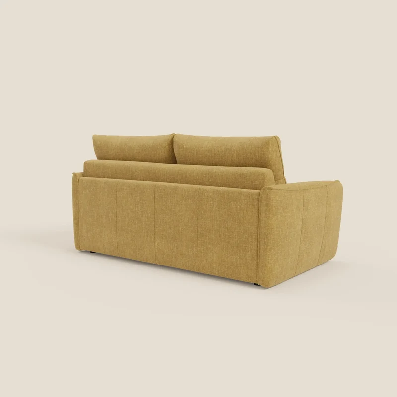 Elios Canapé convertible avec coussins de dossier souples en tissu détachable T24 jaune