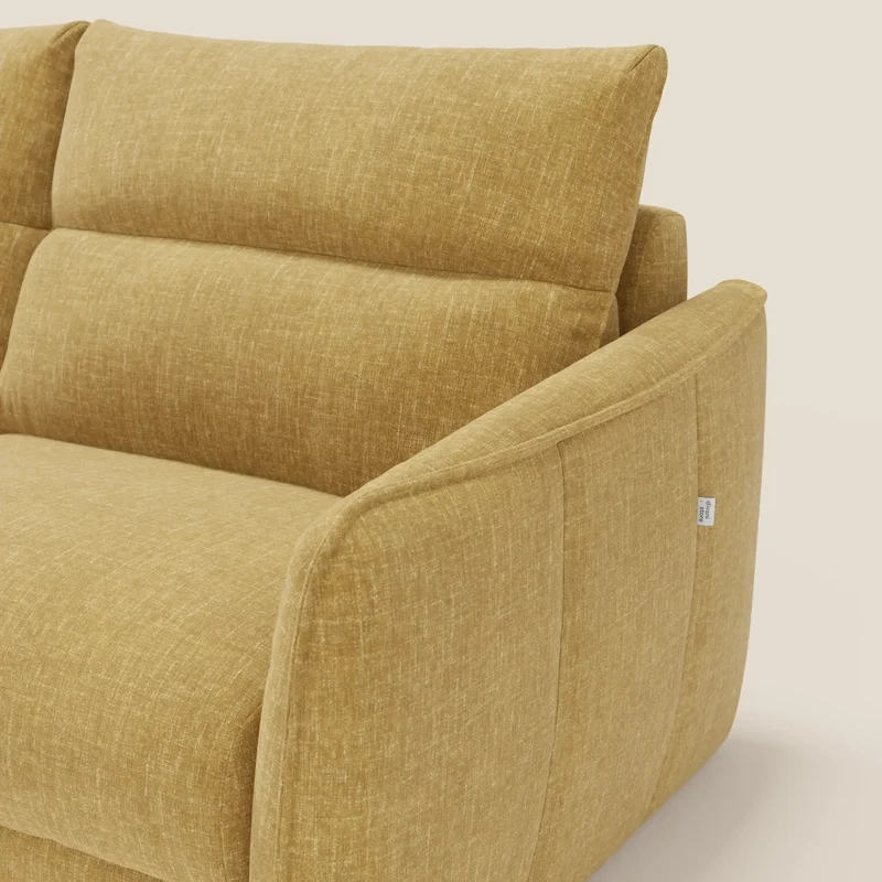 Elios Canapé convertible avec coussins de dossier souples en tissu détachable T24 jaune