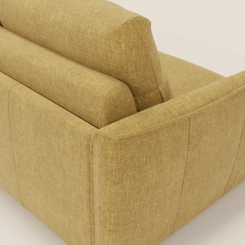 Elios Canapé convertible avec coussins de dossier souples en tissu détachable T24 jaune