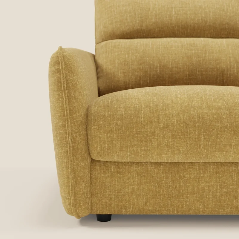 Elios Canapé convertible avec coussins de dossier souples en tissu détachable T24 jaune