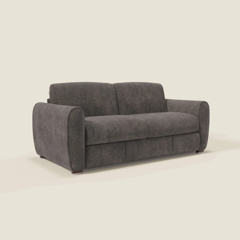 Kaleo Canapé convertible moderne avec matelas H17 cm - en tissu imperméable T26 anthracite