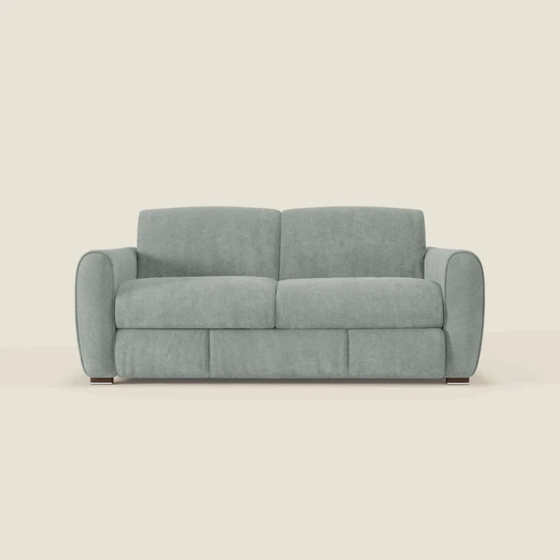 Kaleo Canapé convertible moderne avec matelas H17 cm - en tissu imperméable T26 vert aquamarine