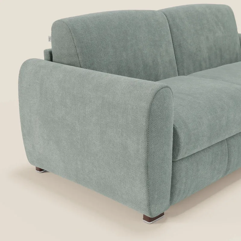 Kaleo Canapé convertible moderne avec matelas H17 cm - en tissu imperméable T26 vert aquamarine