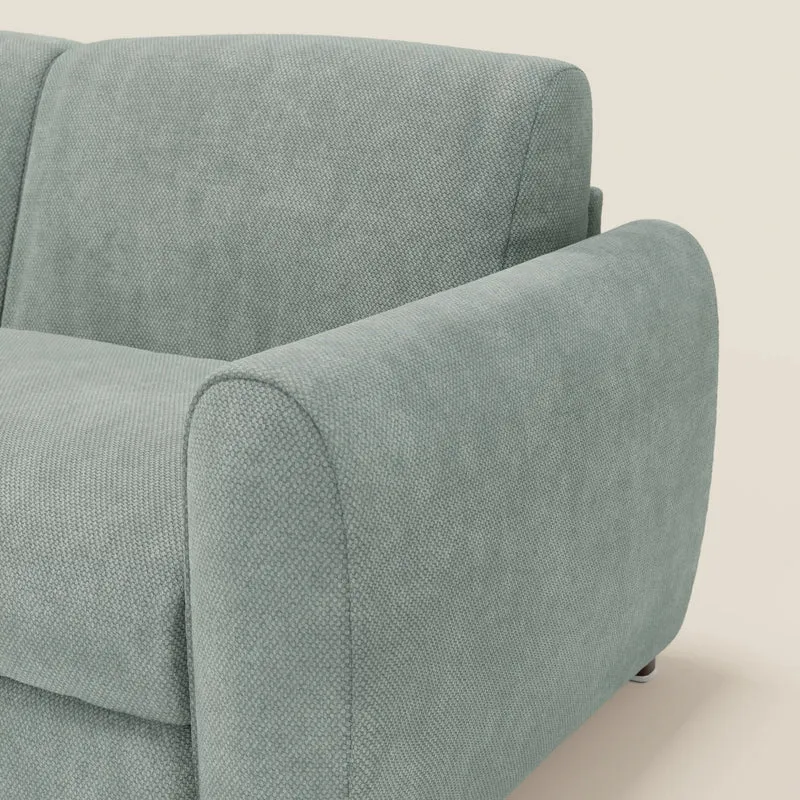 Kaleo Canapé convertible moderne avec matelas H17 cm - en tissu imperméable T26 vert aquamarine