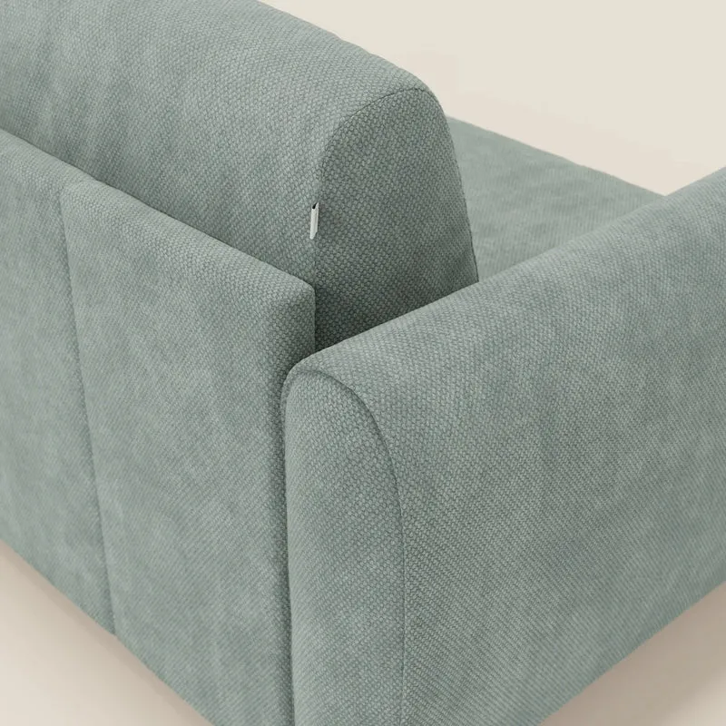 Kaleo Canapé convertible moderne avec matelas H17 cm - en tissu imperméable T26 vert aquamarine
