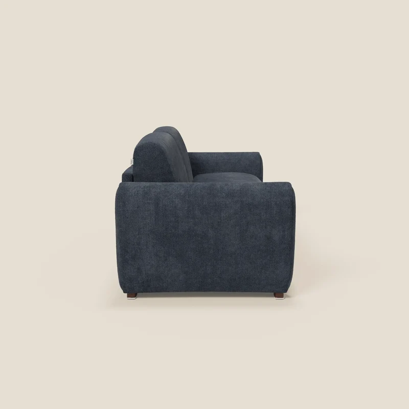 Kaleo Canapé convertible moderne avec matelas H17 cm - en tissu imperméable T26 bleu navy