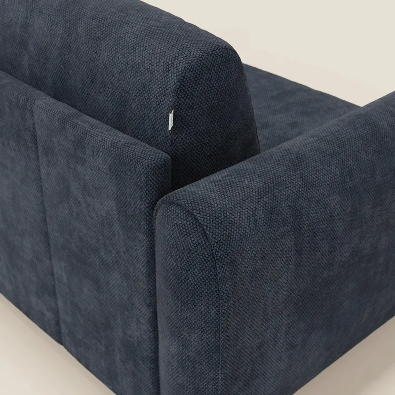 Kaleo Canapé convertible moderne avec matelas H17 cm - en tissu imperméable T26 bleu navy